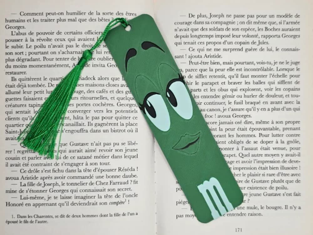 Bookmark M&M's Green by Kactus Fpv HueForge model: Bookmark M&M's Green by Kactus Fpv