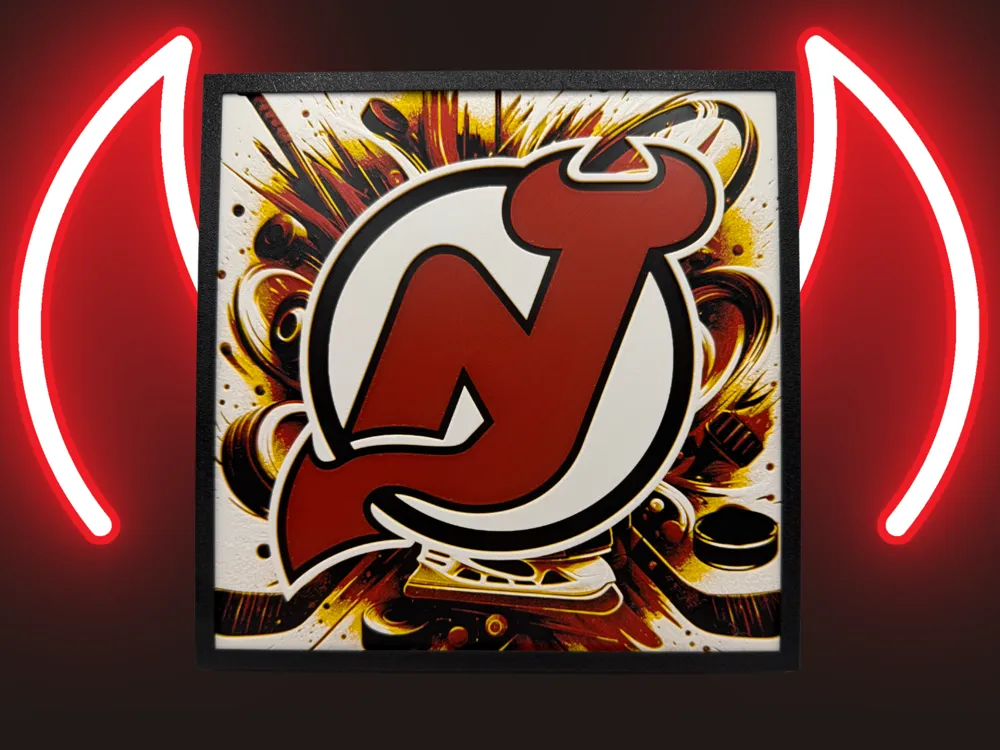 HueForge model: New Jersey Devils - Series 2 - NHL by Canadian Gamer
