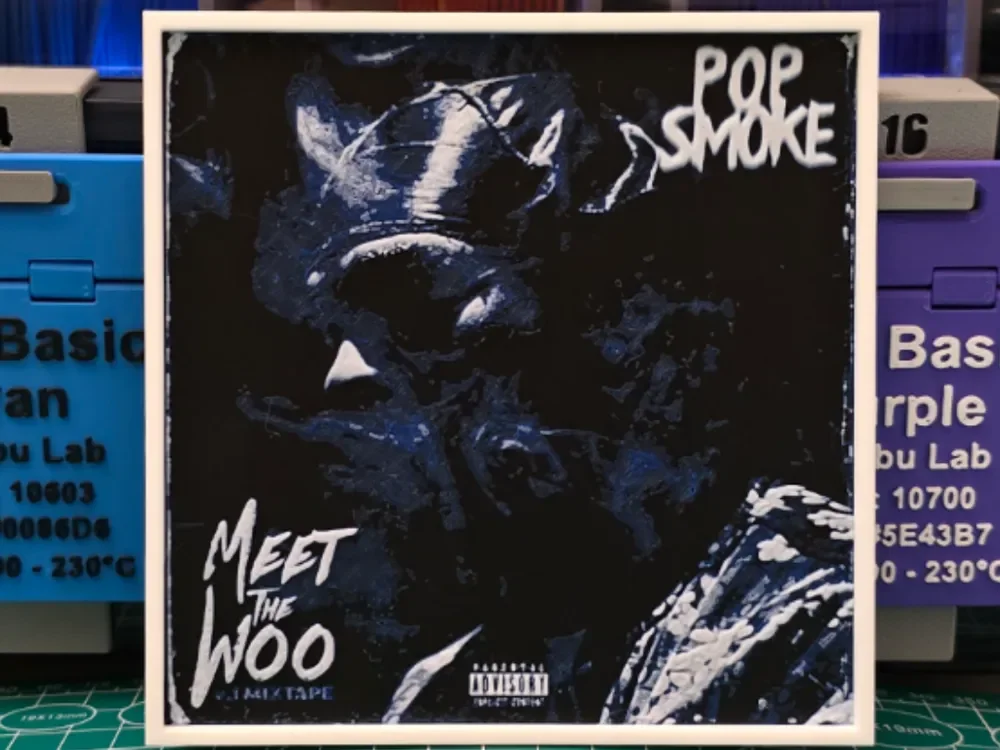 Pop Smoke "Meet the Woo" Album - Hueforge Art by Lumpy3D HueForge model: Pop Smoke "Meet the Woo" Album - Hueforge Art by Lumpy3D