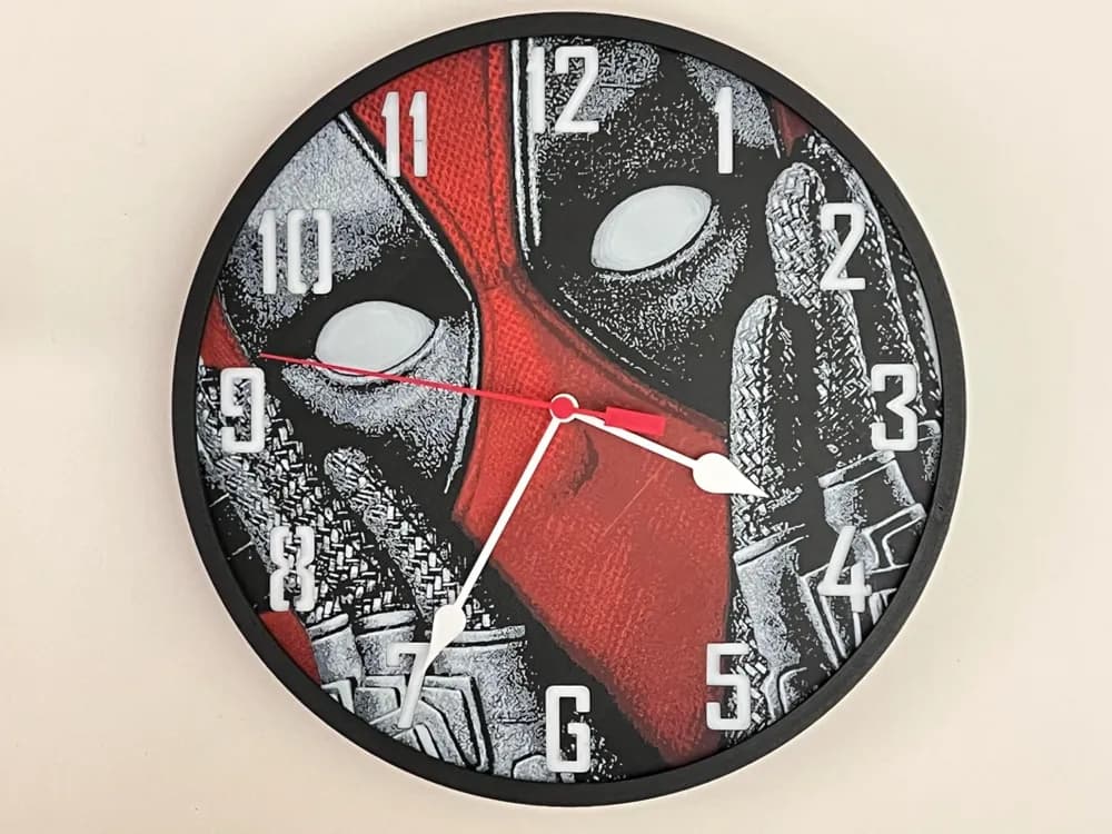Customizable Clock - Deadpool Shocked by 3djd HueForge model: Customizable Clock - Deadpool Shocked by 3djd