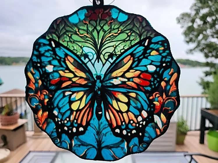 HueForge Stained Glass Butterfly 3 by tlavedas HueForge model: HueForge Stained Glass Butterfly 3 by tlavedas