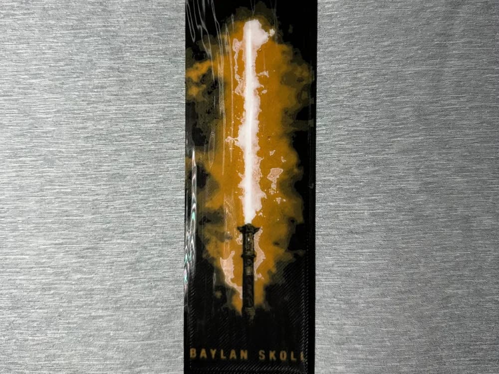 Baylan Skoll Light Saber Bookmark - Flatforge by Hey Ben HueForge model: Baylan Skoll Light Saber Bookmark - Flatforge by Hey Ben