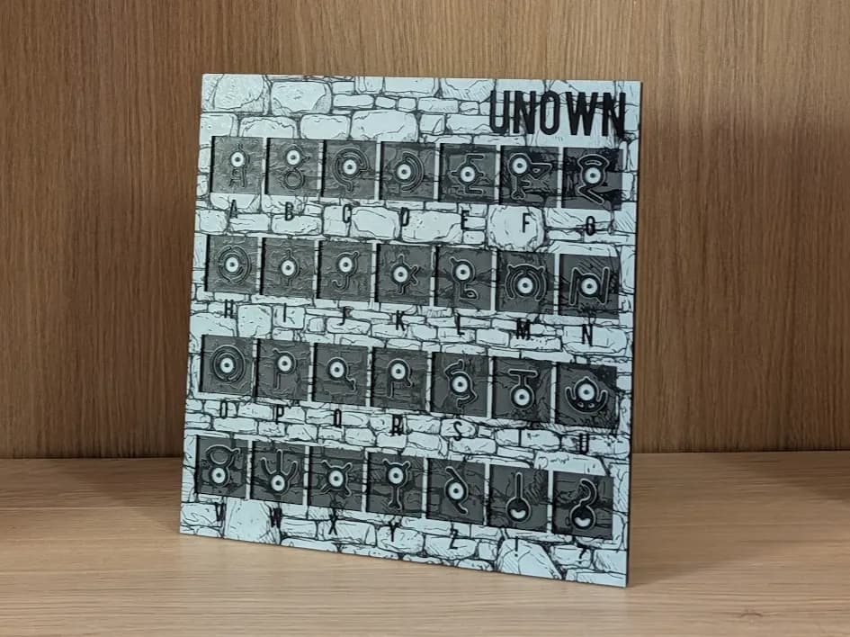 Unown Pokemon Hueforge & Frame Unown Pokemon Hueforge & Frame