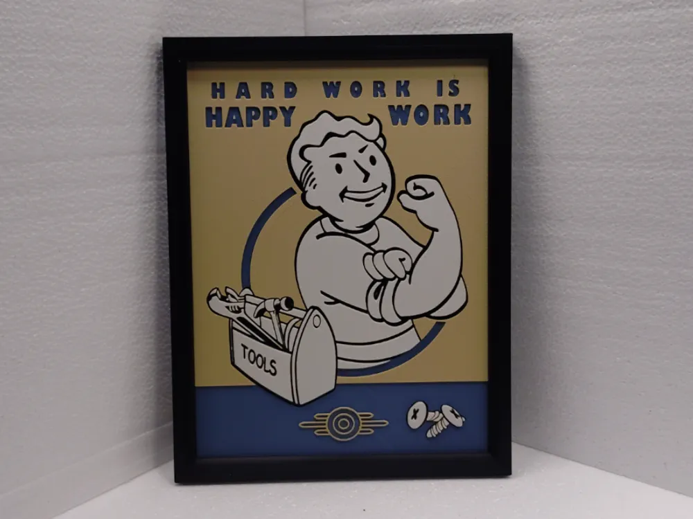 Fallout Hard Work is Happy Work by Asgar3D HueForge model: Fallout Hard Work is Happy Work by Asgar3D
