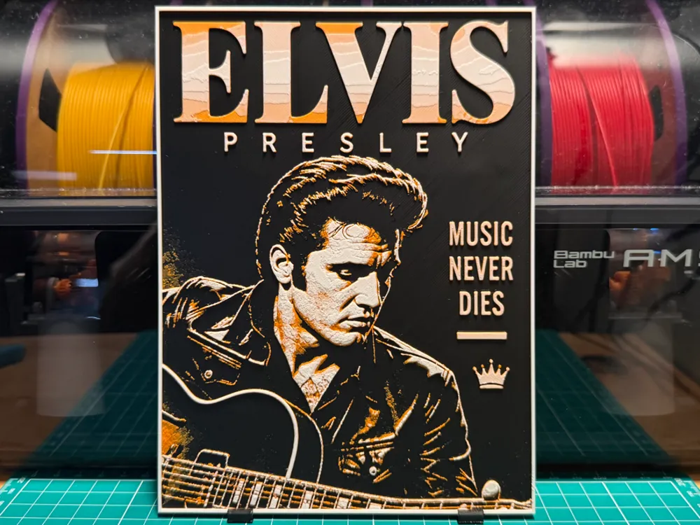 Elvis Poster by liv_3d HueForge model: Elvis Poster by liv_3d
