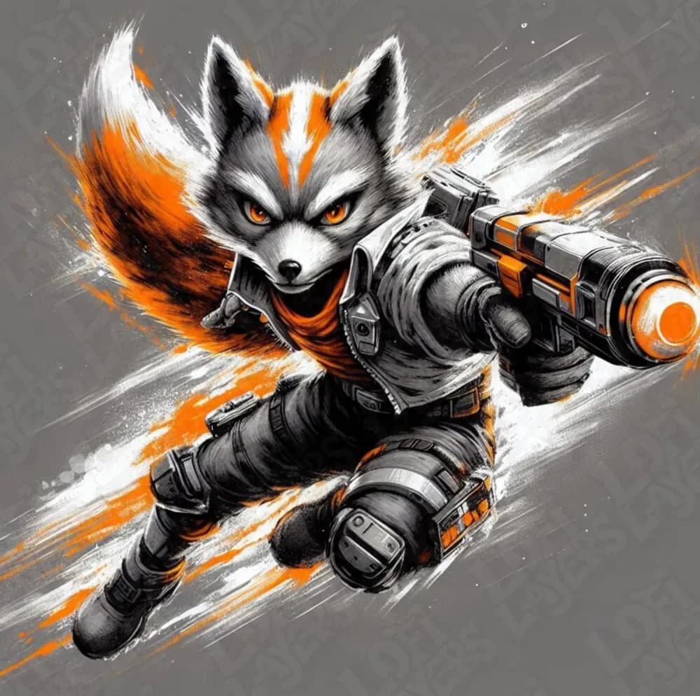 Fox McCloud (Starfox) Hueforge by LoFi Layers HueForge model: Fox McCloud (Starfox) Hueforge by LoFi Layers