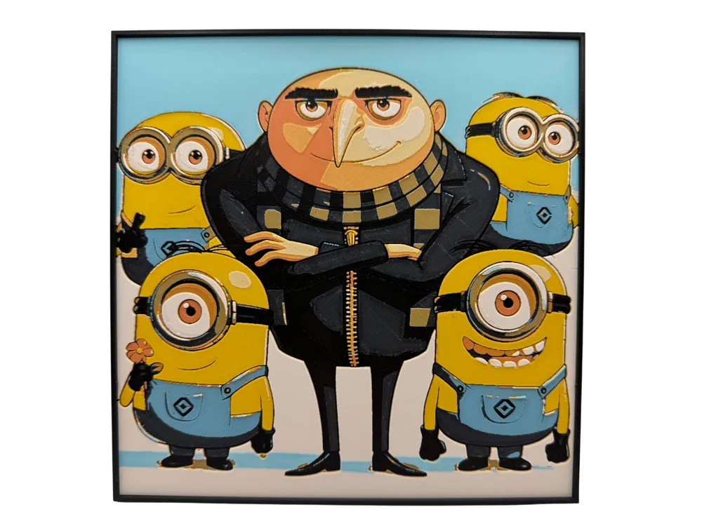 Gru and Minions by BusyKikiBee HueForge model: Gru and Minions by BusyKikiBee