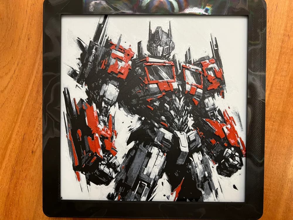 Optimus Prime 2.0 by JustBe 3D Printing HueForge model: Optimus Prime 2.0 by JustBe 3D Printing