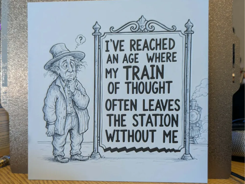 Train of thought - funny hueforge by 3dGlow HueForge model: Train of thought - funny hueforge by 3dGlow
