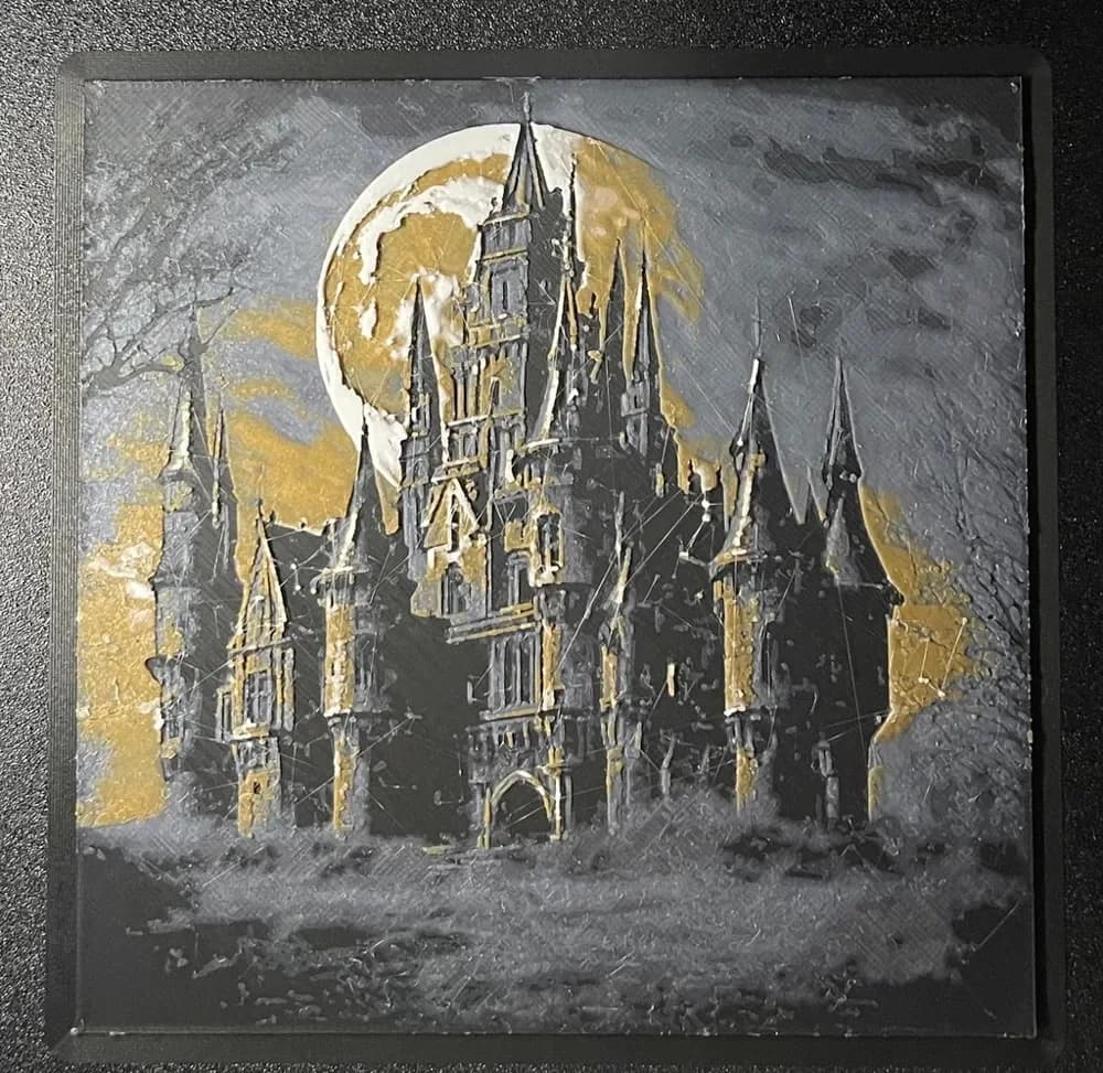 Spooky Castle - Hueforge Print by cyanidesugar HueForge model: Spooky Castle - Hueforge Print by cyanidesugar