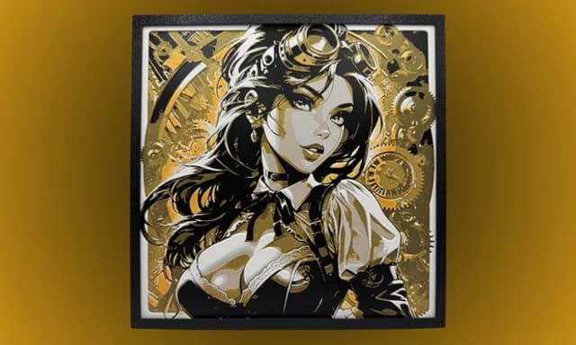 Steampunk Lady - Hueforge by Canadian Gamer HueForge model: Steampunk Lady - Hueforge by Canadian Gamer