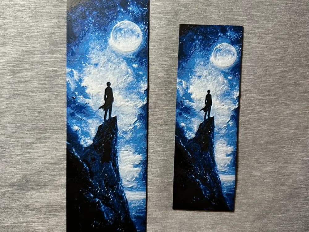 HueForge model: Moon Hueforge Bookmark - 2 sizes by Hey Ben