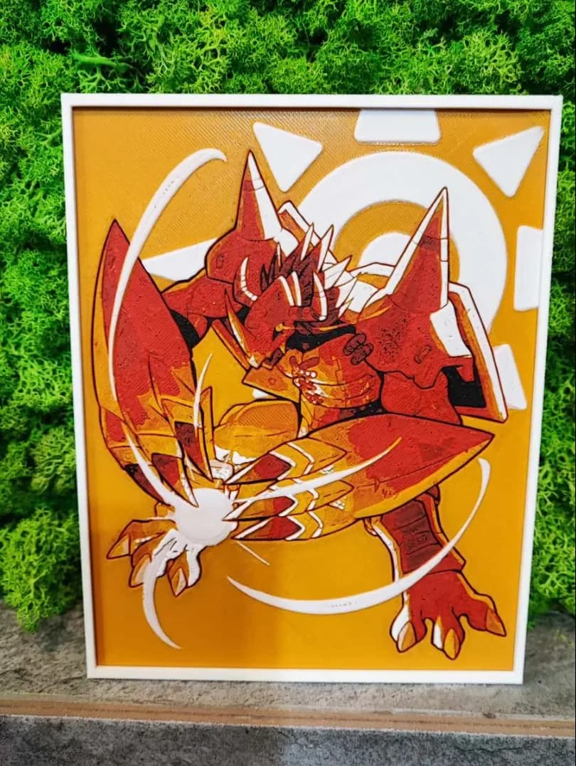 Wargreymon - Knight of the Sun by Garuda3D HueForge model: Wargreymon - Knight of the Sun by Garuda3D