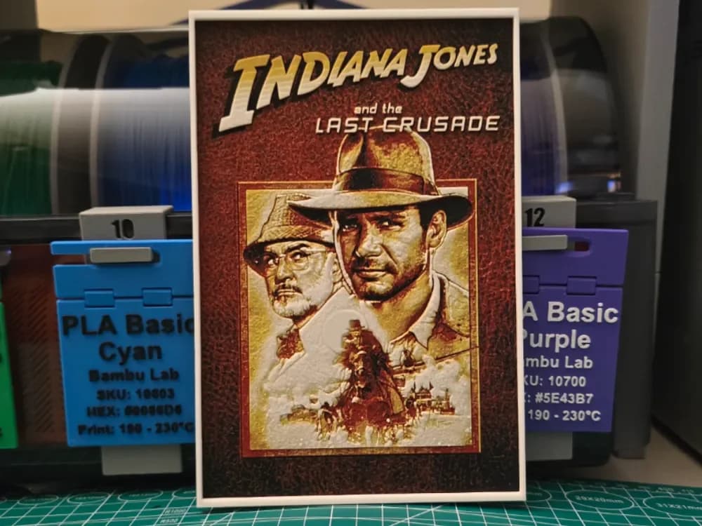 Indiana Jones and the Last Crusade - Hueforge Art by Lumpy3D HueForge model: Indiana Jones and the Last Crusade - Hueforge Art by Lumpy3D