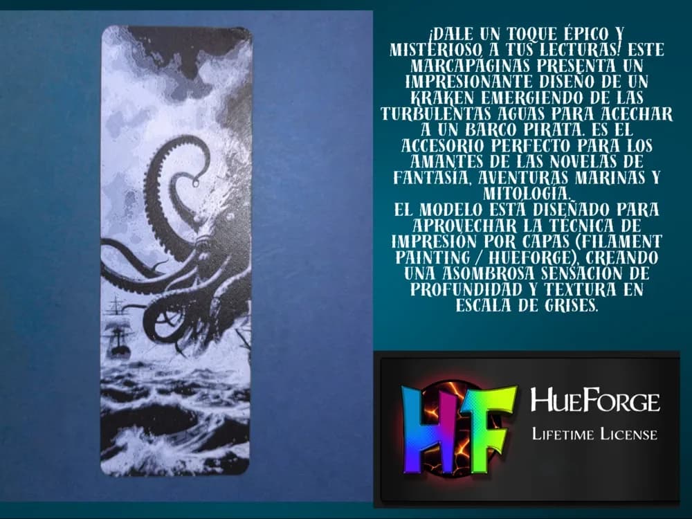 Bookmark Epic Kraken by FYTY112 HueForge model: Bookmark Epic Kraken by FYTY112
