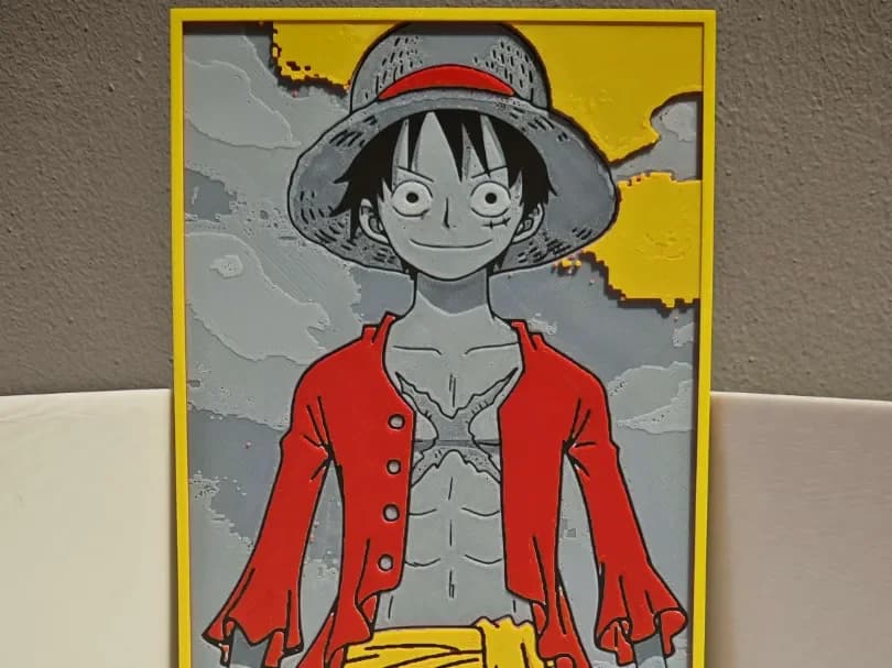 Luffy - One piece by bzz999 HueForge model: Luffy - One piece by bzz999