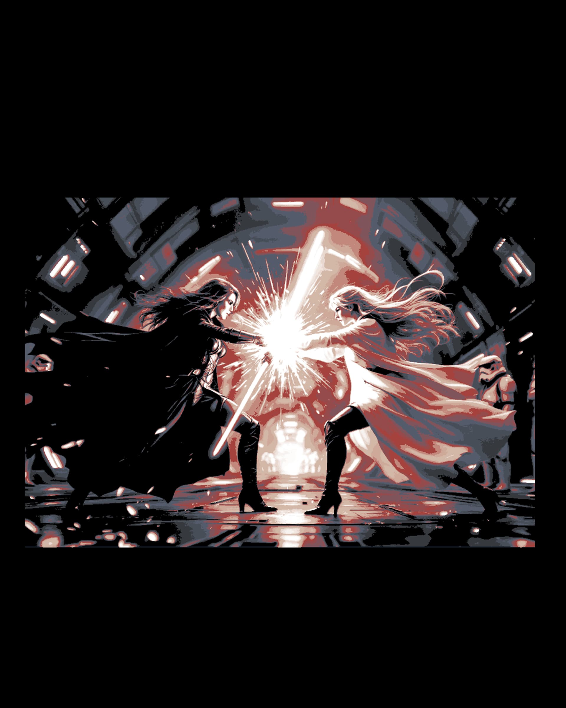 Star Wars Universe Fan Art - Jedi and Sith, The dark and the light at battle - Hueforge art Star Wars Universe Fan Art - Jedi and Sith, The dark and the light at battle - Hueforge art