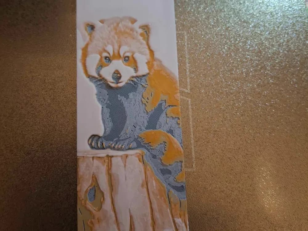 Red Panda multicolour Bookmark by 3dGlow HueForge model: Red Panda multicolour Bookmark by 3dGlow