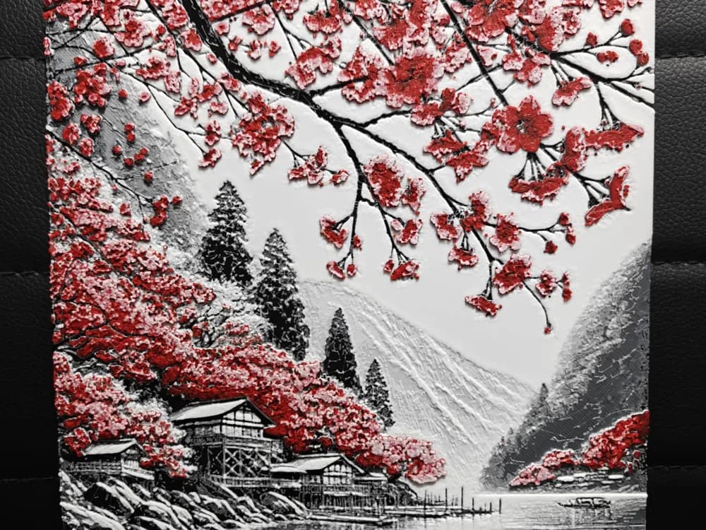 HueForge model: Spring in Japan by TheHueforgeLady