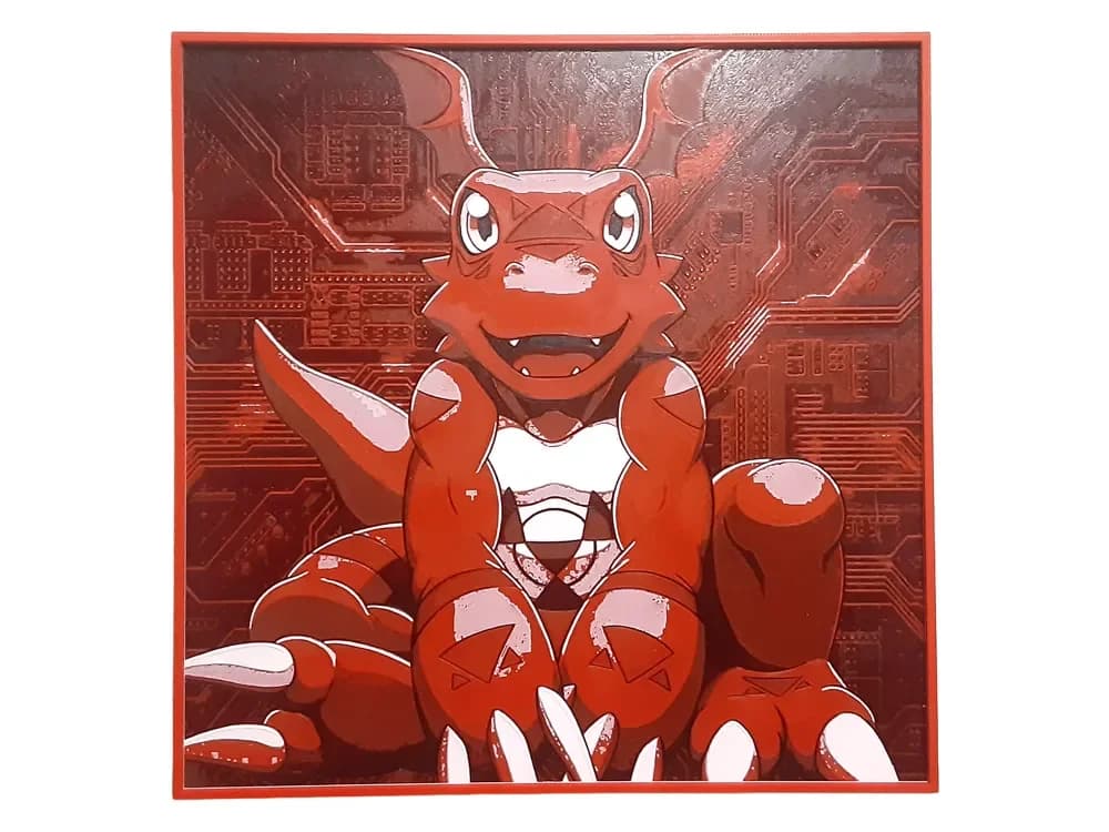 HueForge model: Guilmon Hueforge Digimon Tamers Growlmon Red Anime by Elsie Moonshadow