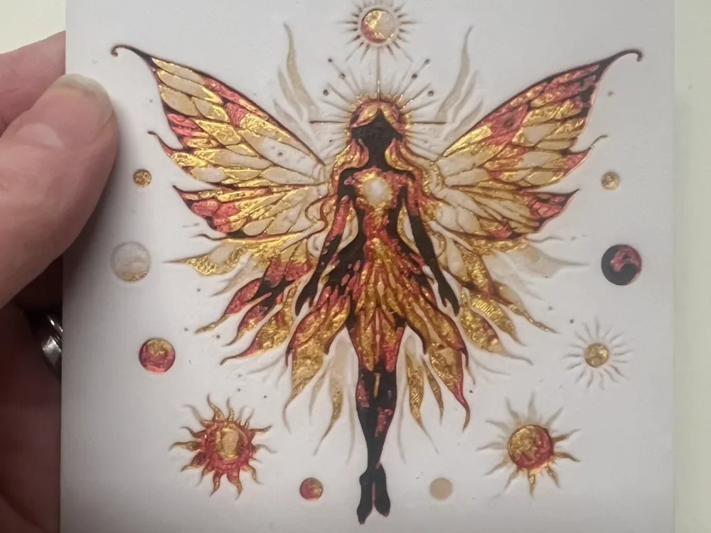Sun Fire fairy Coaster by Leafy HueForge model: Sun Fire fairy Coaster by Leafy