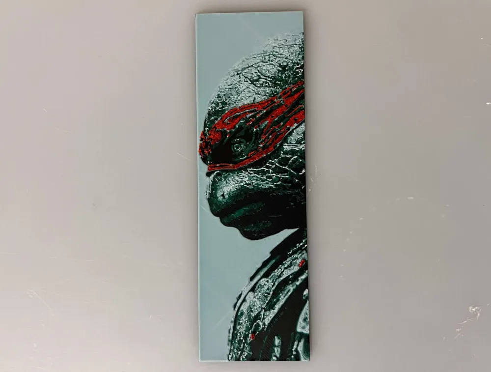Bookmark: Teenage Mutant Ninja Turtles TMNT by 3djd HueForge model: Bookmark: Teenage Mutant Ninja Turtles TMNT by 3djd