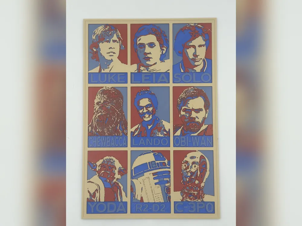 Star Wars Heroes HueForge Print by iPrintStuffau HueForge model: Star Wars Heroes HueForge Print by iPrintStuffau