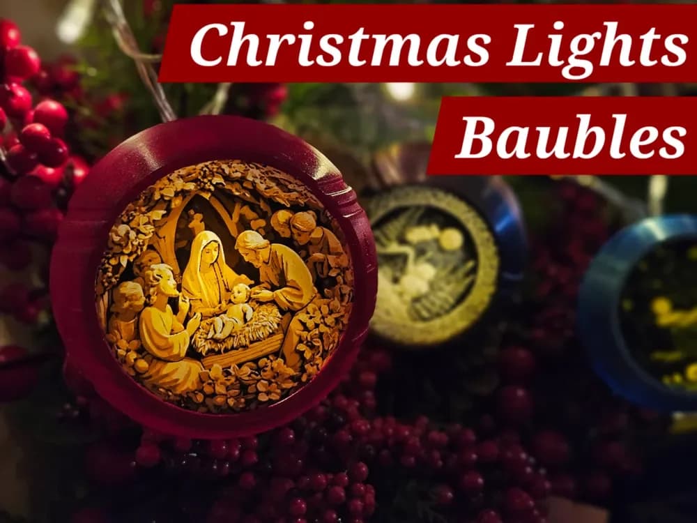 Christmas Lights Baubles by C3D HueForge model: Christmas Lights Baubles by C3D