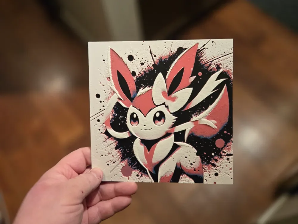 Graffiti Sylveon Hueforge by 3Ree Printing HueForge model: Graffiti Sylveon Hueforge by 3Ree Printing