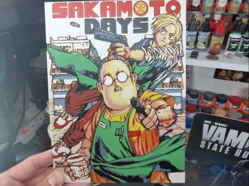 Sakamoto Days Hueforge - Manga Cover by Dakiren HueForge model: Sakamoto Days Hueforge - Manga Cover by Dakiren