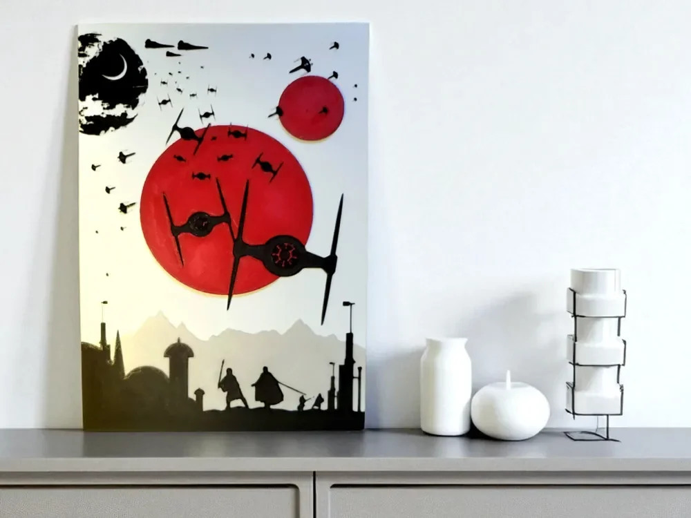 Hueforge Star Wars - Tie Fighters Flying Hueforge Star Wars - Tie Fighters Flying