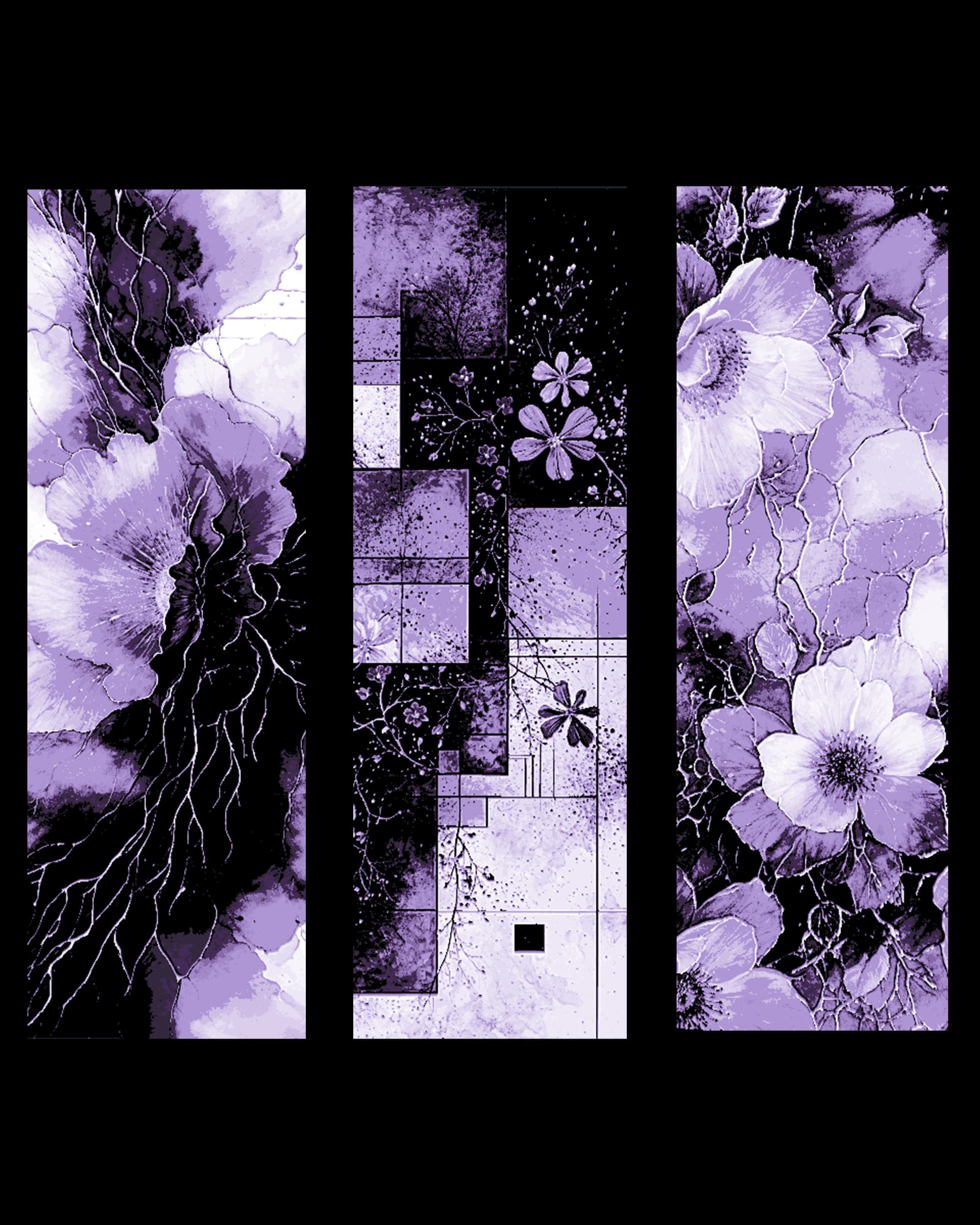 Abstract creations based on flowers and life - Set of bookmarks by BooneCo3d HueForge model: Abstract creations based on flowers and life - Set of bookmarks by BooneCo3d
