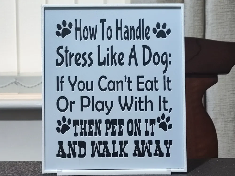 Dog Stress Sign - HueForge 2 Color by BoDad HueForge model: Dog Stress Sign - HueForge 2 Color by BoDad