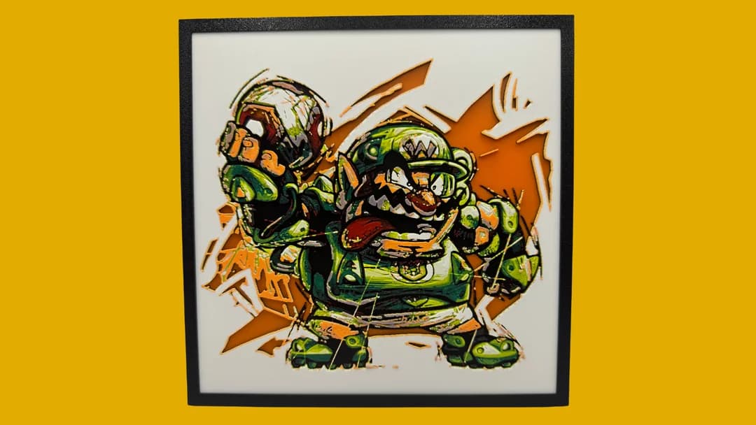 Wario - Super Mario Strikers Hueforge by Canadian Gamer HueForge model: Wario - Super Mario Strikers Hueforge by Canadian Gamer