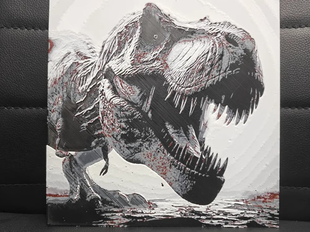 HueForge model: T-Rex Closeup by TheHueforgeLady