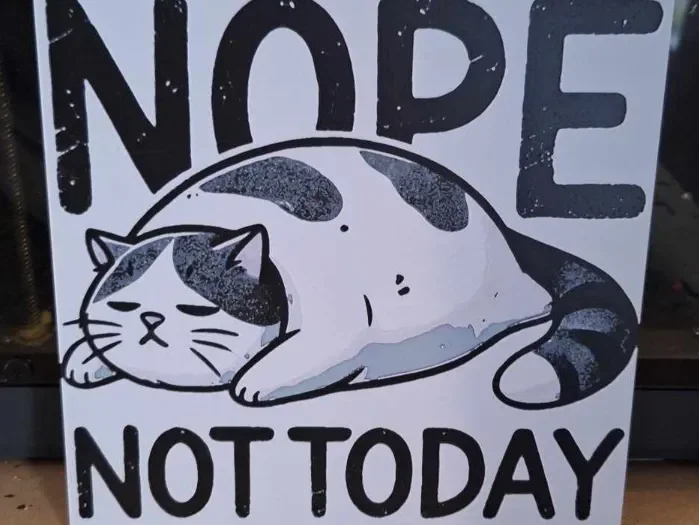 Nope Not Today - lazy cat - hueforge by 3dGlow HueForge model: Nope Not Today - lazy cat - hueforge by 3dGlow