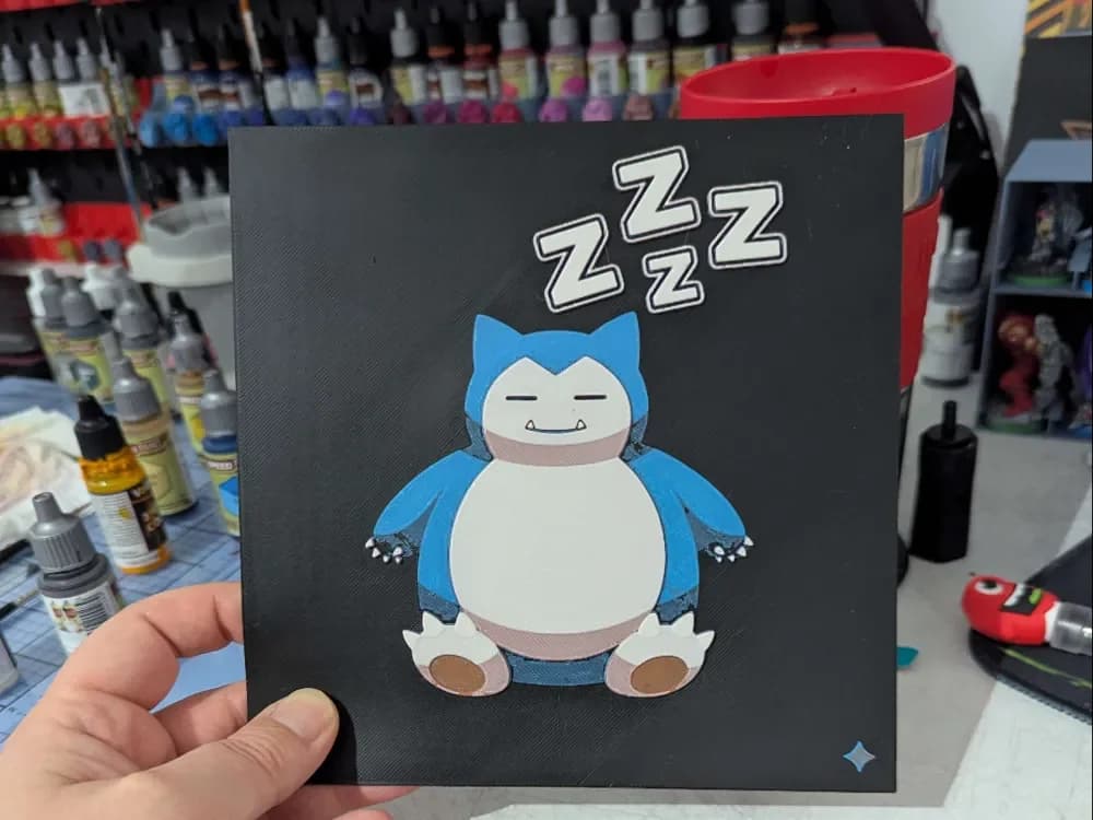hueforge Ronflex Snorlax by ZombiePaint3D HueForge model: hueforge Ronflex Snorlax by ZombiePaint3D