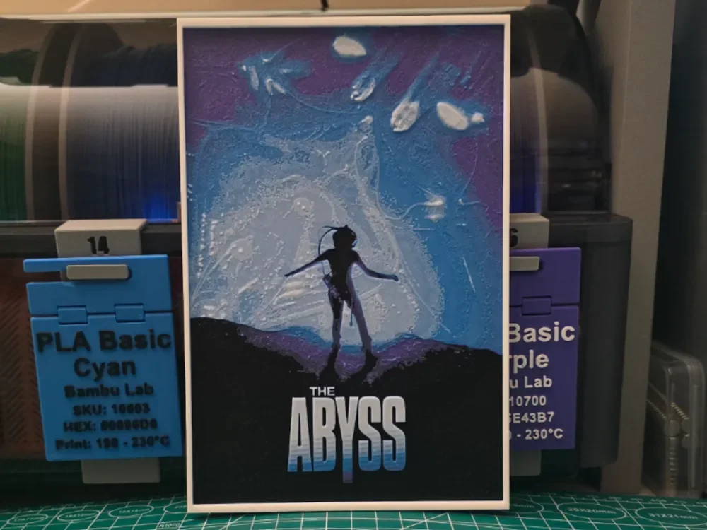 The Abyss Movie Poster - Hueforge Art by Lumpy3D HueForge model: The Abyss Movie Poster - Hueforge Art by Lumpy3D