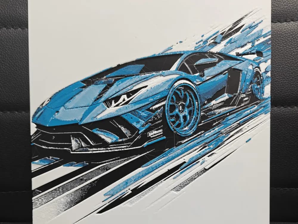 HueForge model: Lamborghini Aventador by TheHueforgeLady