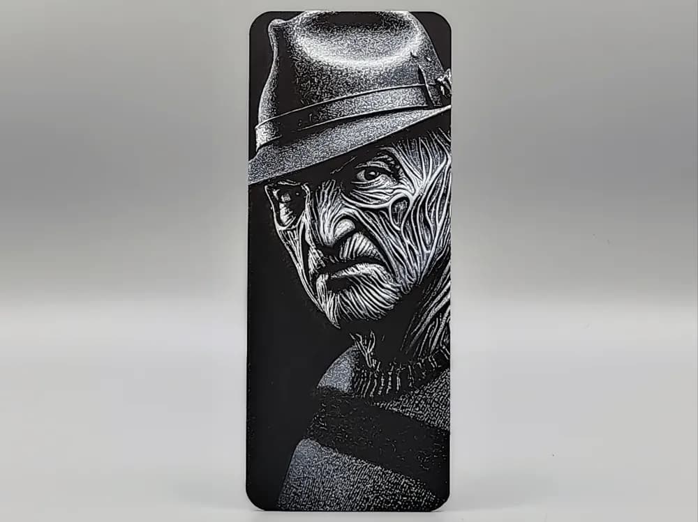 Freddy Krueger Bookmark - 0.2 Nozzle by Sarge HueForge model: Freddy Krueger Bookmark - 0.2 Nozzle by Sarge