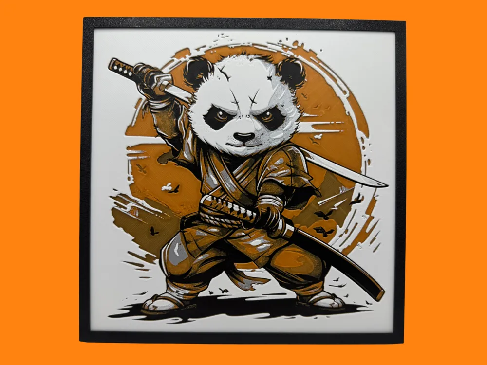 Panda Samurai by Canadian Gamer HueForge model: Panda Samurai by Canadian Gamer