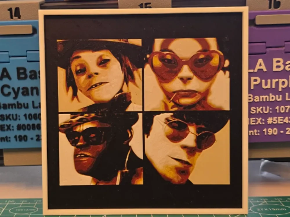 Gorillaz "Humanz" Album - Hueforge Art by Lumpy3D HueForge model: Gorillaz "Humanz" Album - Hueforge Art by Lumpy3D