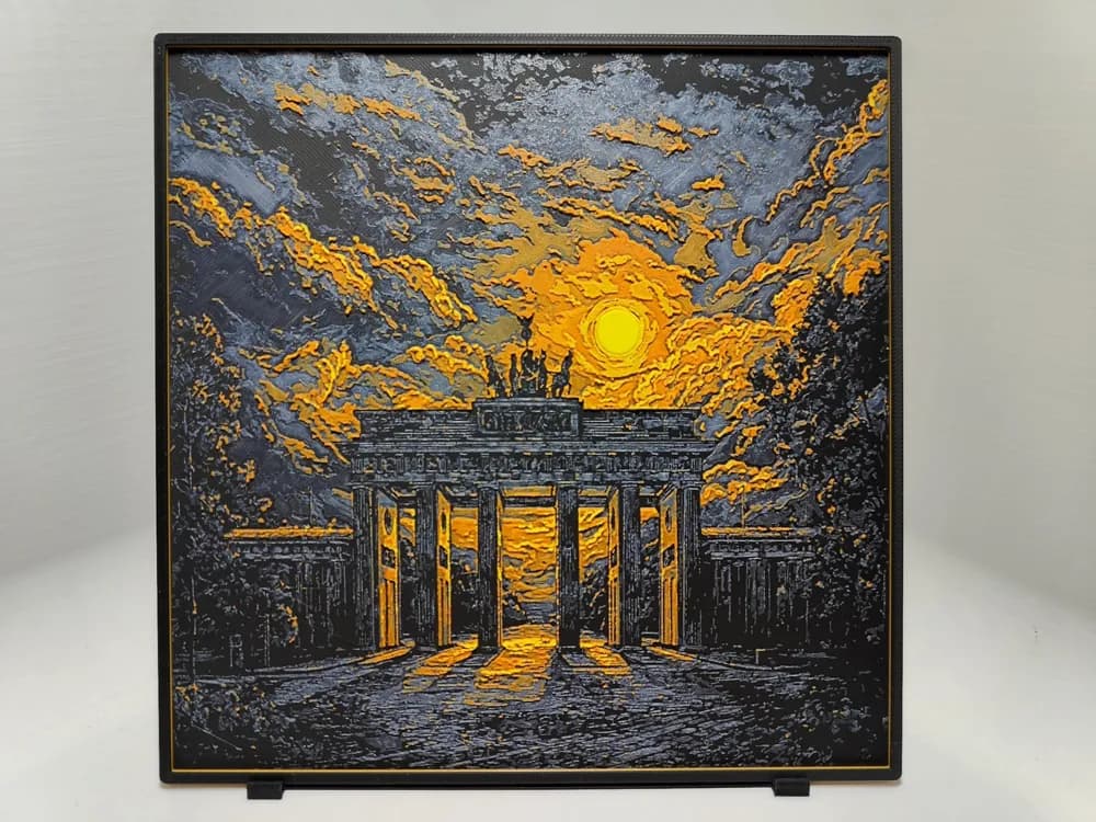 Brandenburg Gate Sunset - Hueforge by BeaN HueForge model: Brandenburg Gate Sunset - Hueforge by BeaN