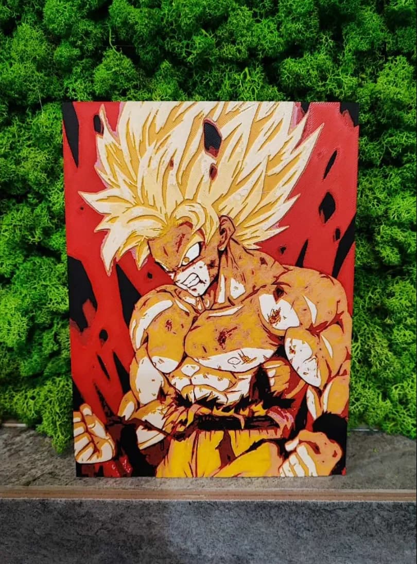 Super Saiyan Rage by Garuda3D HueForge model: Super Saiyan Rage by Garuda3D