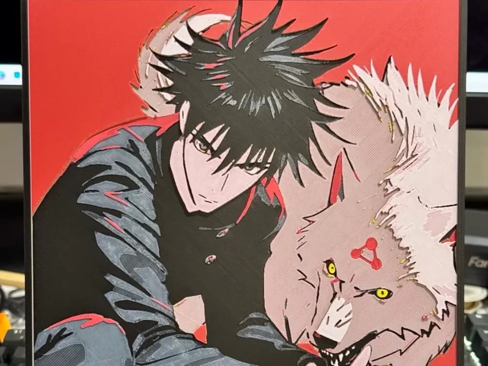 HueForge model: Jujutsu Kaisen - Megumi Fushiguro - Hueforge by Strata Prints