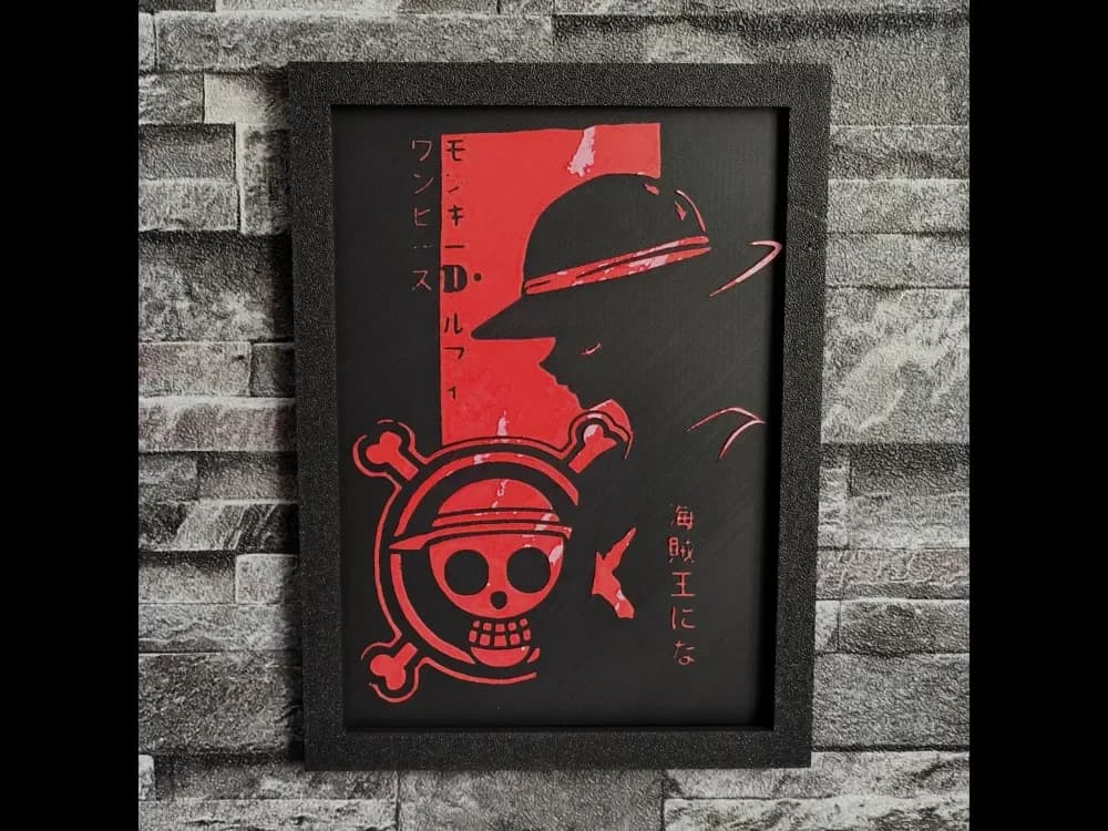 Hueforge Luffy 2 colors by StefBull85 HueForge model: Hueforge Luffy 2 colors by StefBull85