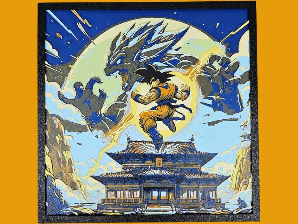 HueForge model: Dragon Ball Z Temple Fight by BusyKikiBee