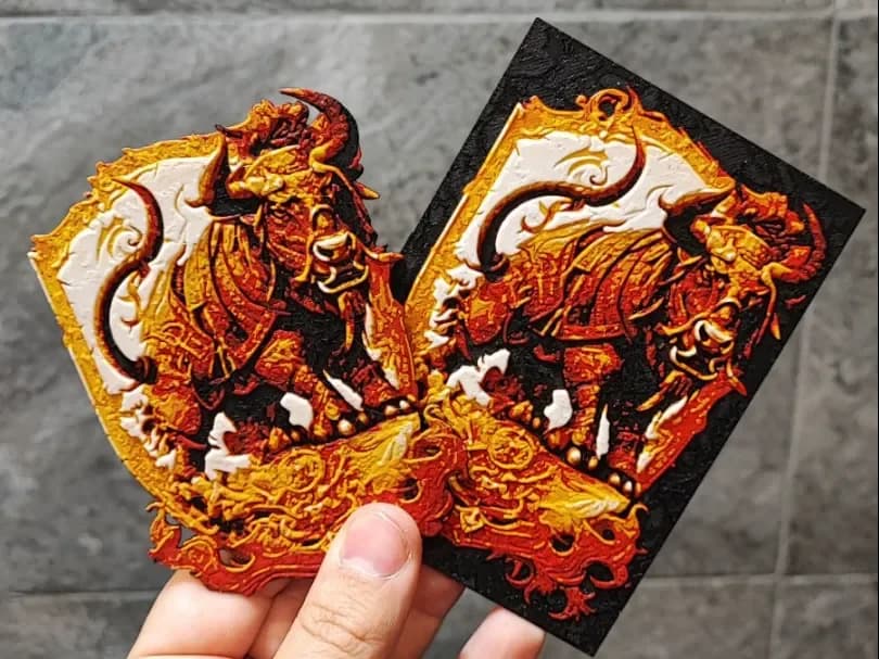 Taurus card by Garuda3D HueForge model: Taurus card by Garuda3D