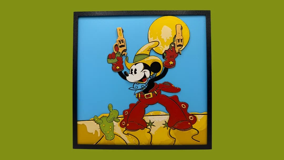 Cowboy Mickey Mouse Hueforge Cowboy Mickey Mouse Hueforge