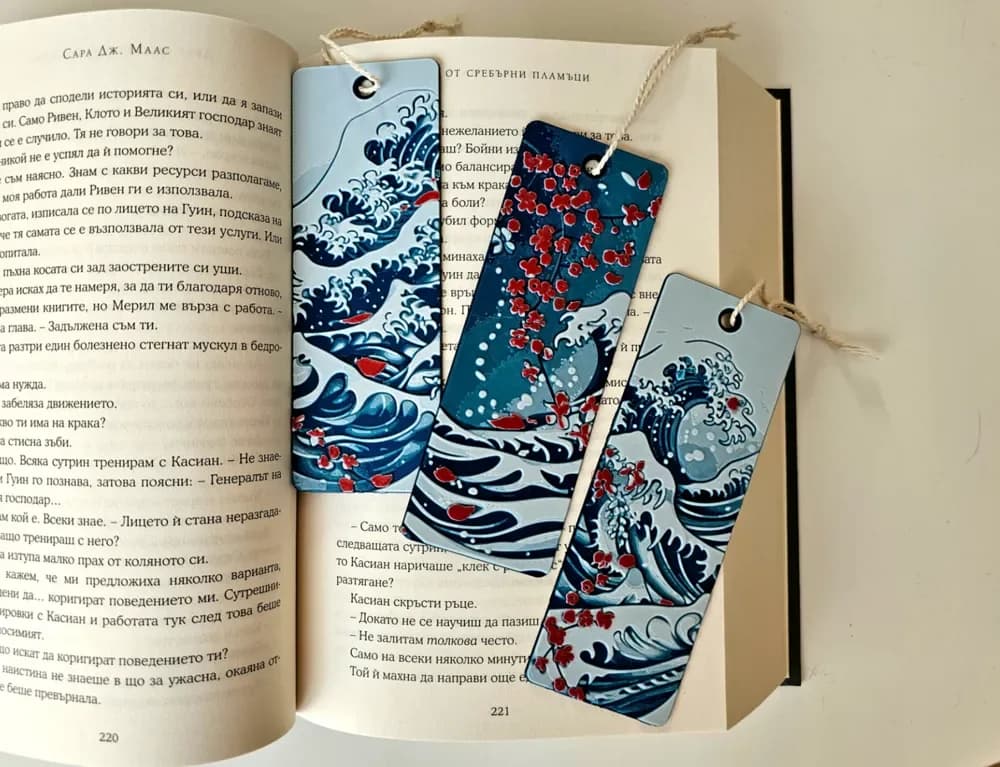"Cherry Blossom Tide" - Bookmarks Set by C3D HueForge model: "Cherry Blossom Tide" - Bookmarks Set by C3D